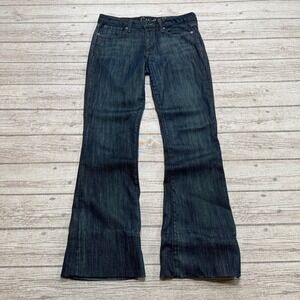 Chip & Pepper Olivia Jeans Women's 30 Blue Dark Wash Denim Flared Mid Rise USA